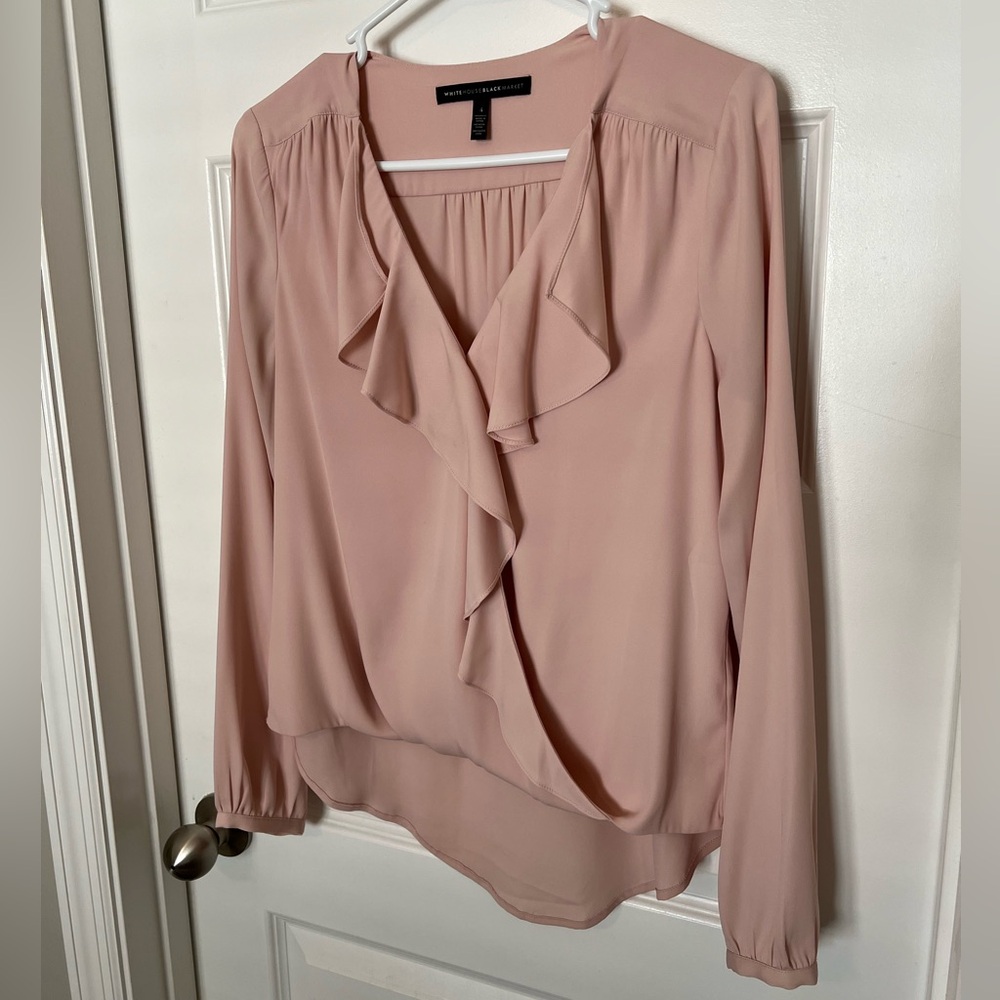 Fall pink flowy blouse